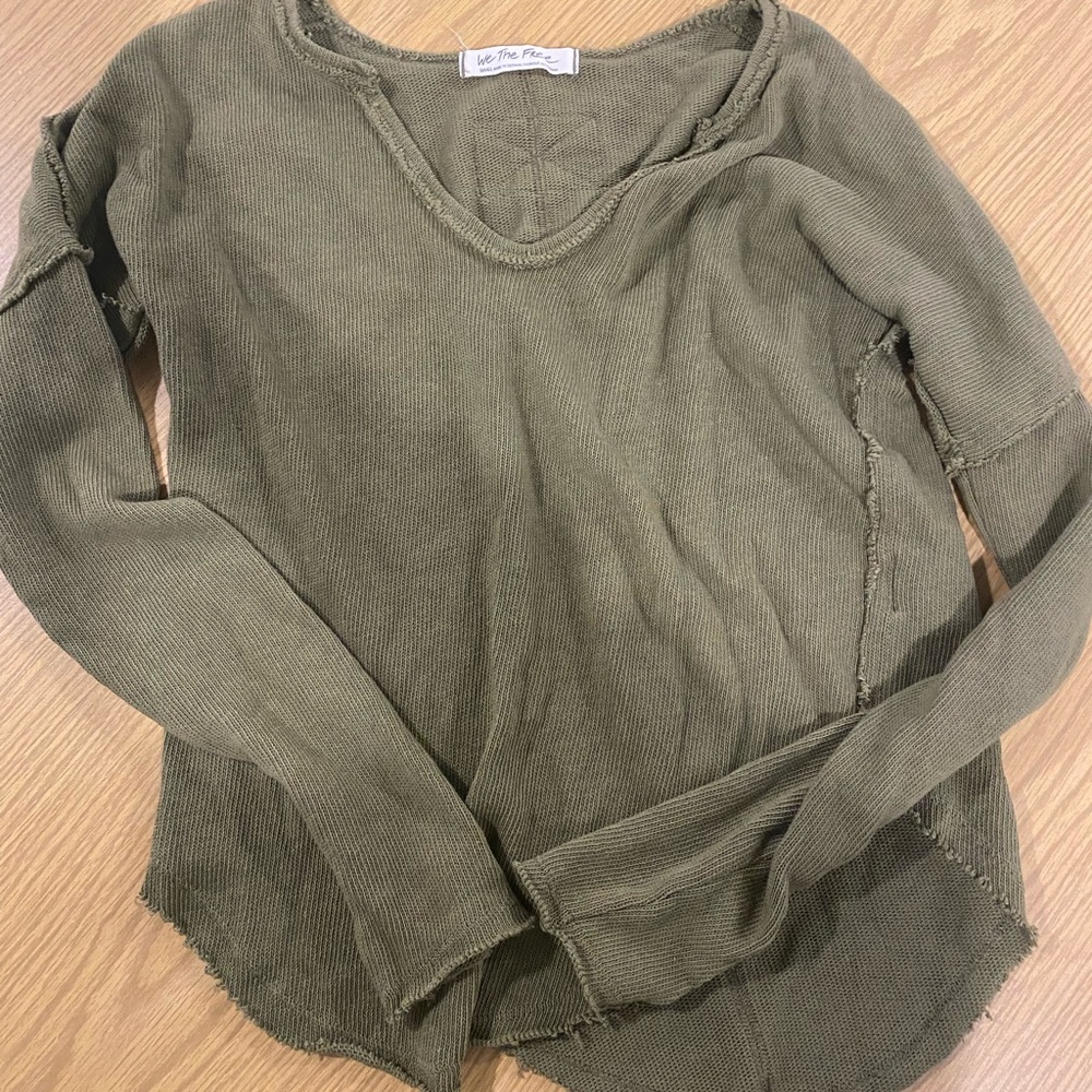 Free People Green Knit Sweater